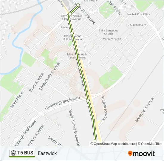 T5 BUS Metro Line Map