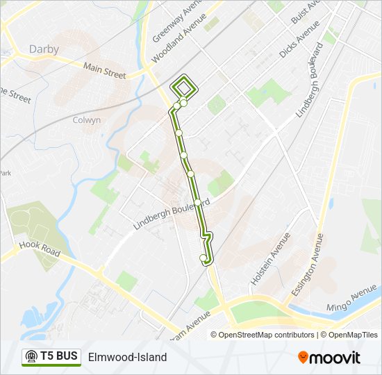 T5 BUS Metro Line Map