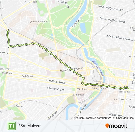 T1 Metro Line Map