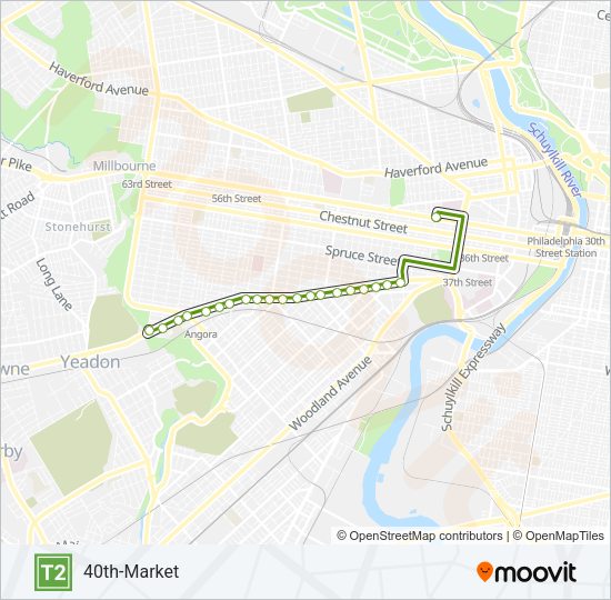 T2 Metro Line Map