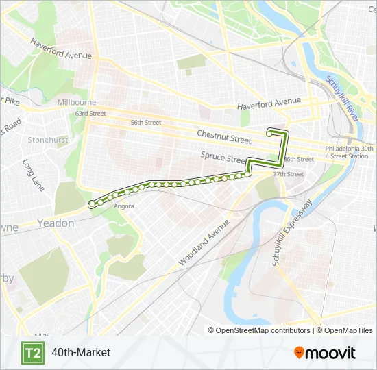 T2 Metro Line Map