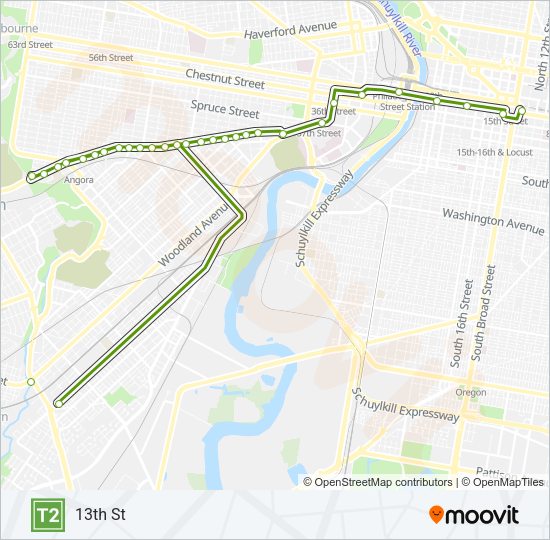 T2 Metro Line Map