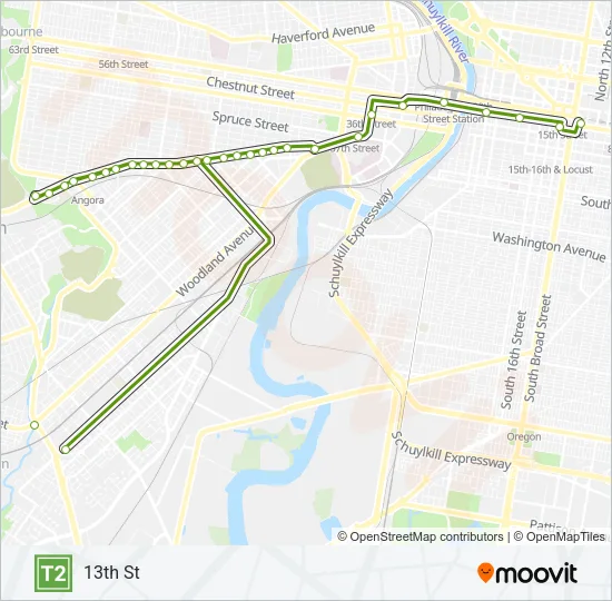 T2 Metro Line Map