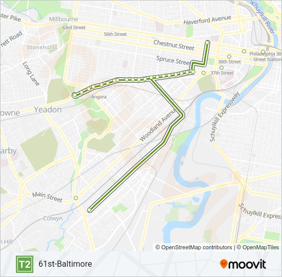 T2 Metro Line Map