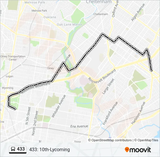 433 Bus Line Map
