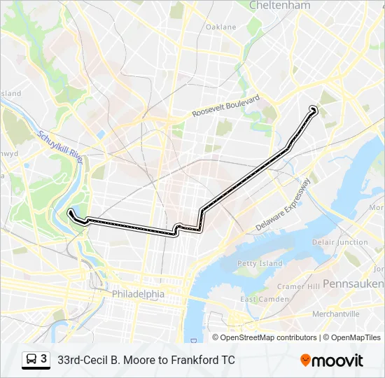 3 Bus Line Map