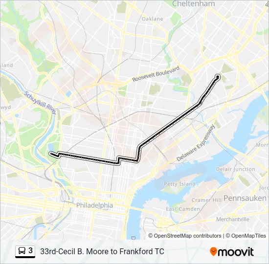 3 Bus Line Map