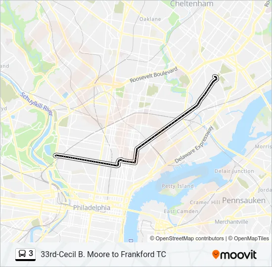 3 Bus Line Map