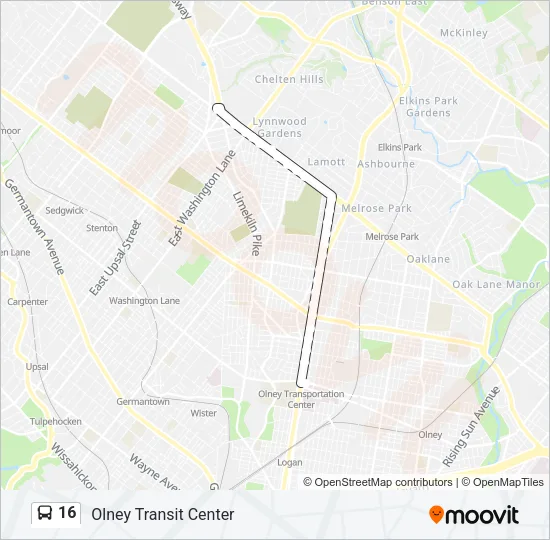 16 Bus Line Map
