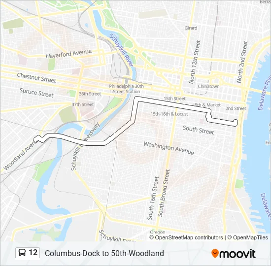 Septa Bus Map Pdf 12 Route: Schedules, Stops & Maps - 50Th-Woodland (Updated)