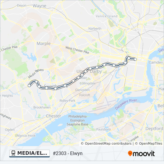 Media Elwyn Line Map Mediaelwyn Route: Schedules, Stops & Maps - #2323 - Elwyn (Updated)