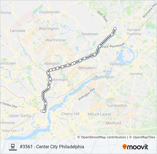 West Trenton Line Map West Trenton Route: Schedules, Stops & Maps - #3561 - Center City  Philadelphia (Updated)