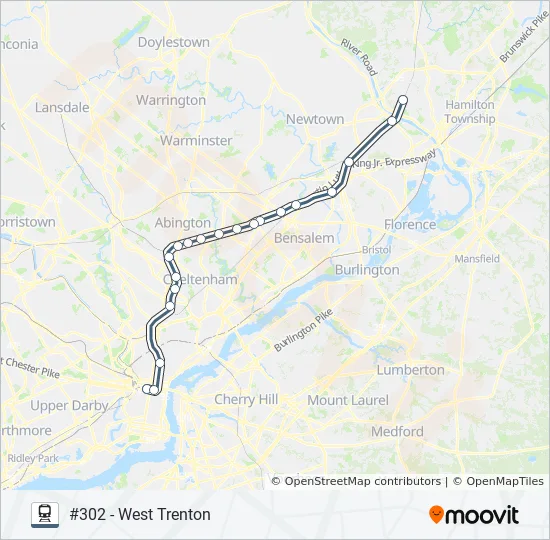 West Trenton Line Map West Trenton Route: Schedules, Stops & Maps - #302 - West Trenton (Updated)