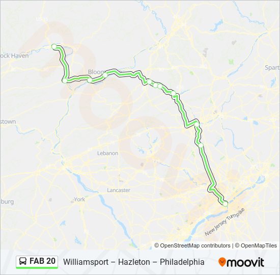 Mapa de FAB 20 de autobús