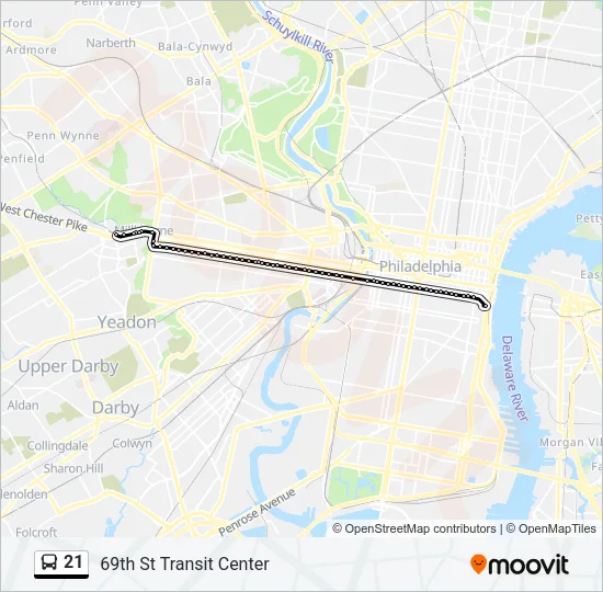 21 Bus Line Map