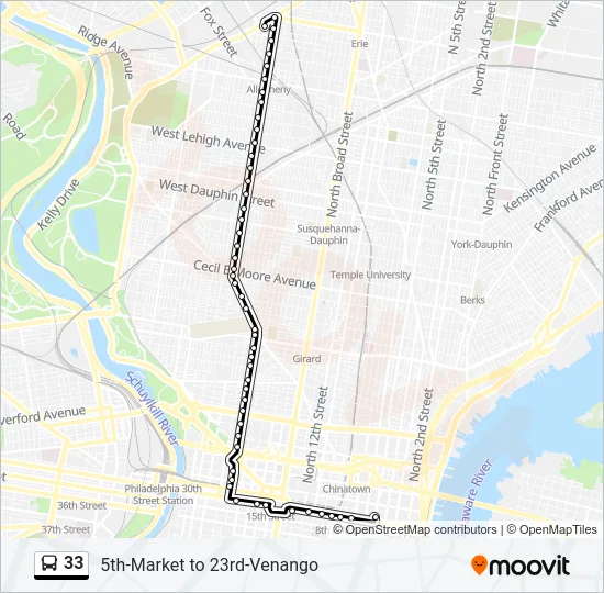 33 Bus Line Map