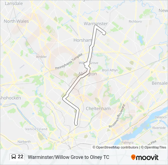 22 Bus Line Map