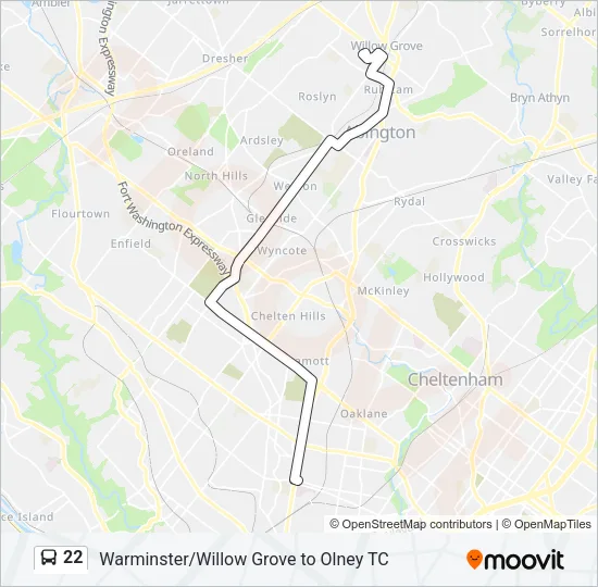 22 Bus Line Map