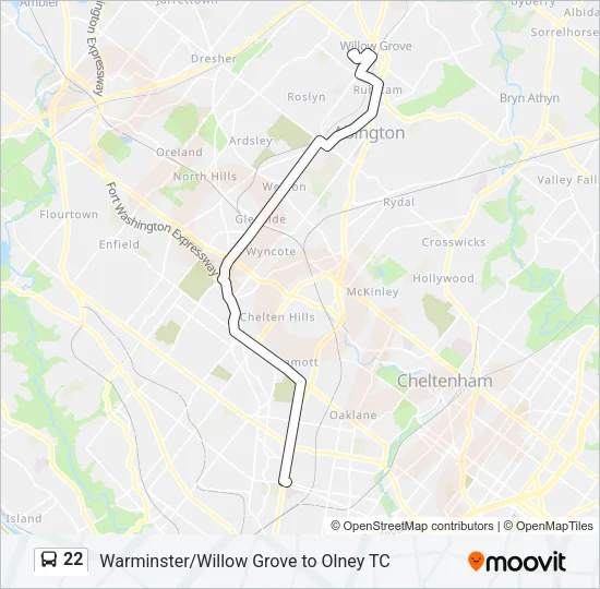 22 Bus Line Map