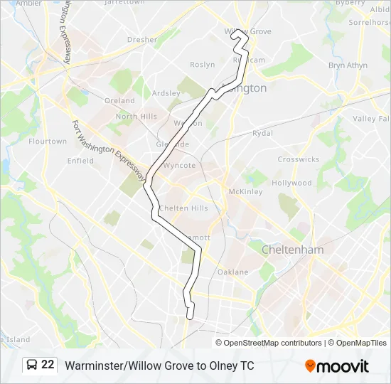 22 Bus Line Map