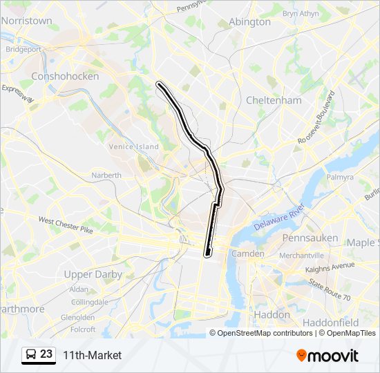 23 bus Line Map