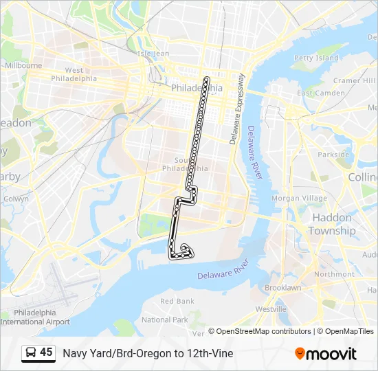 45 Bus Line Map