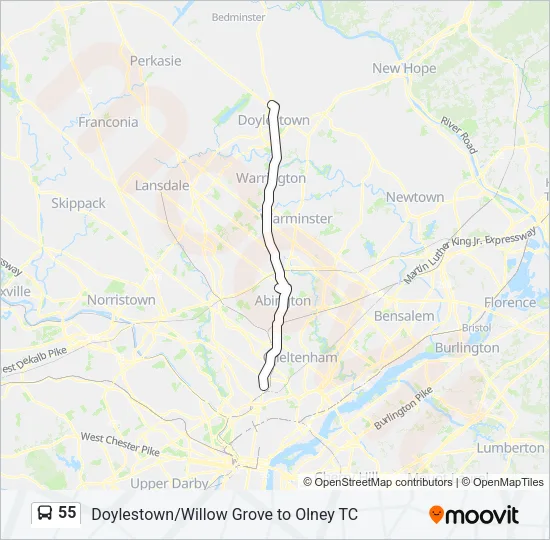 55 Bus Line Map