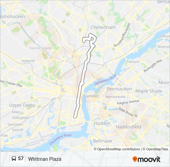 57 Bus Line Map