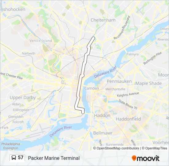 57 Bus Line Map