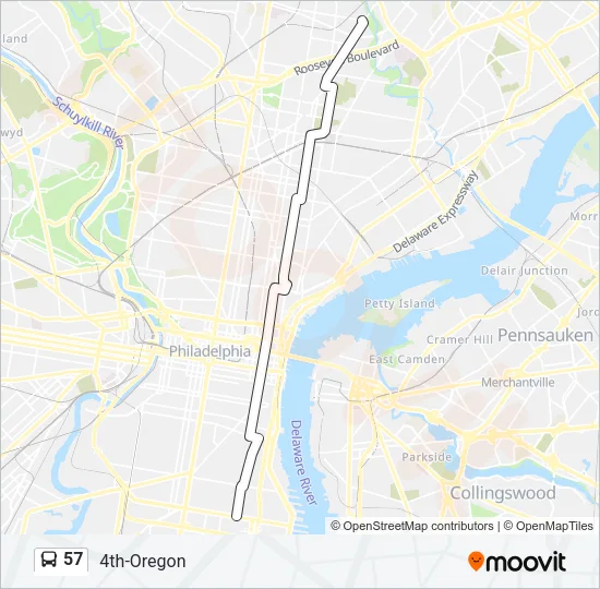 57 Bus Line Map