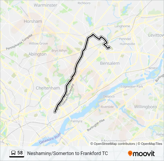 58 Bus Line Map