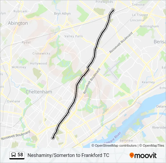 58 Bus Line Map