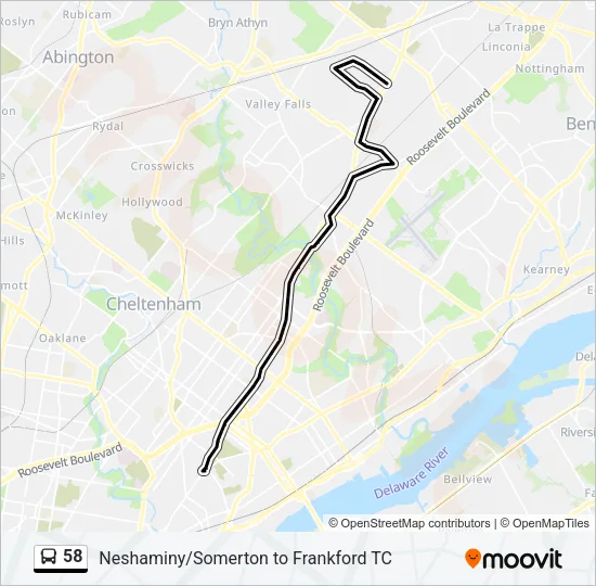 58 Bus Line Map