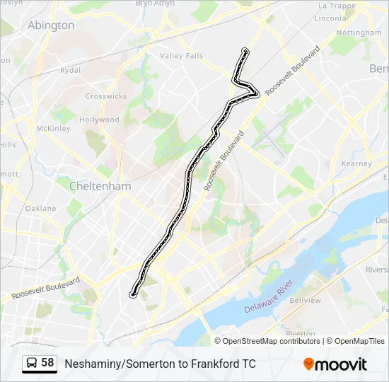 58 Bus Line Map