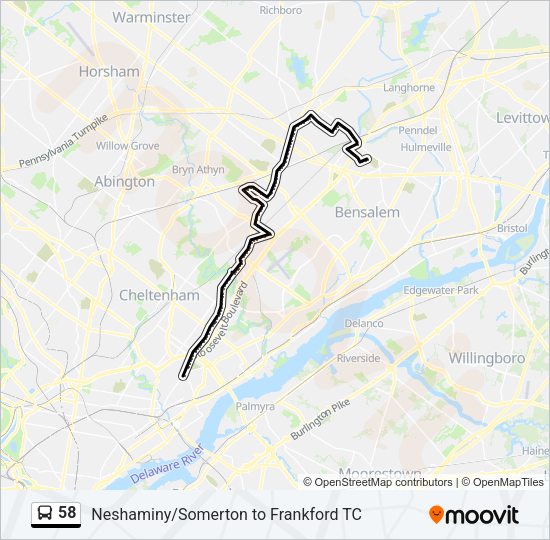 58 Bus Line Map