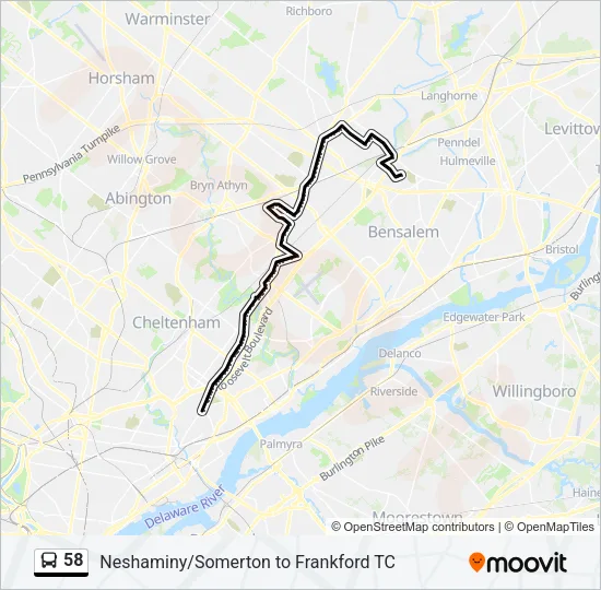 58 Bus Line Map