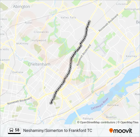 58 Bus Line Map
