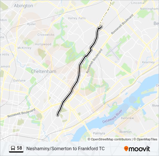 58 Bus Line Map