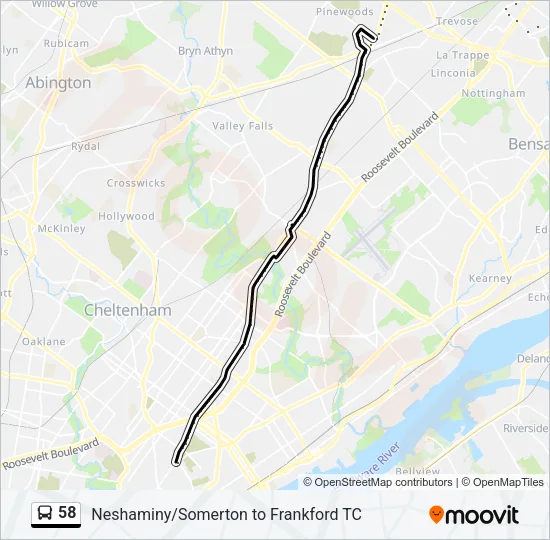 58 Bus Line Map