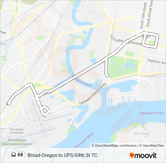 68 Bus Line Map