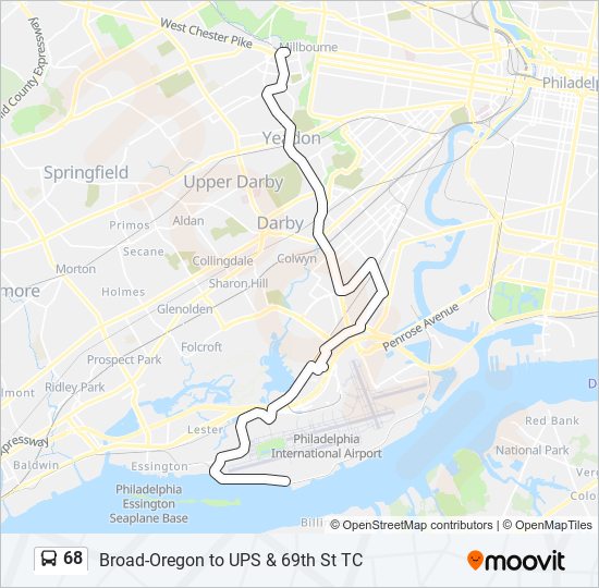 68 bus Line Map