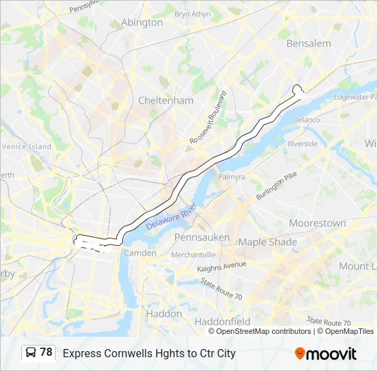 78 Bus Line Map