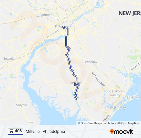 Mapa de 408 de autobús