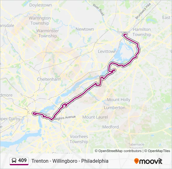 409 Bus Line Map