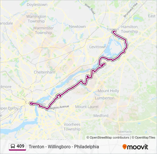 409 Bus Line Map