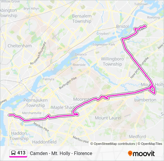 413 Bus Line Map