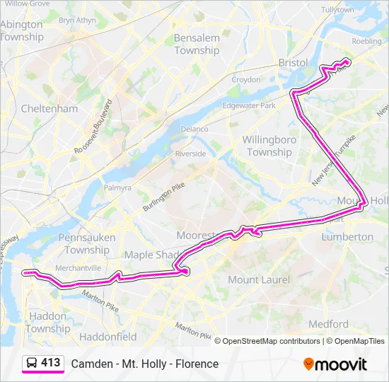 413 Bus Line Map