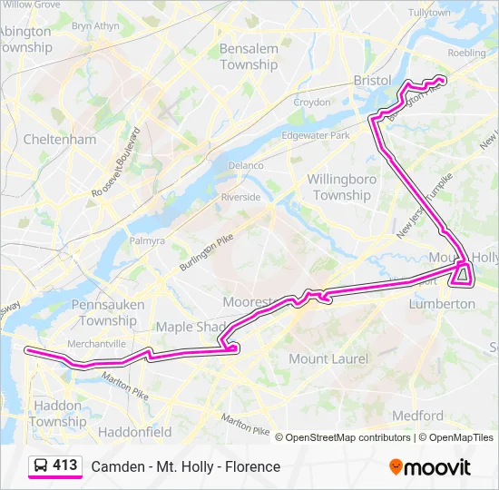 413 Bus Line Map