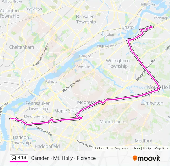413 Bus Line Map