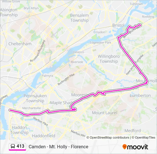 413 Bus Line Map